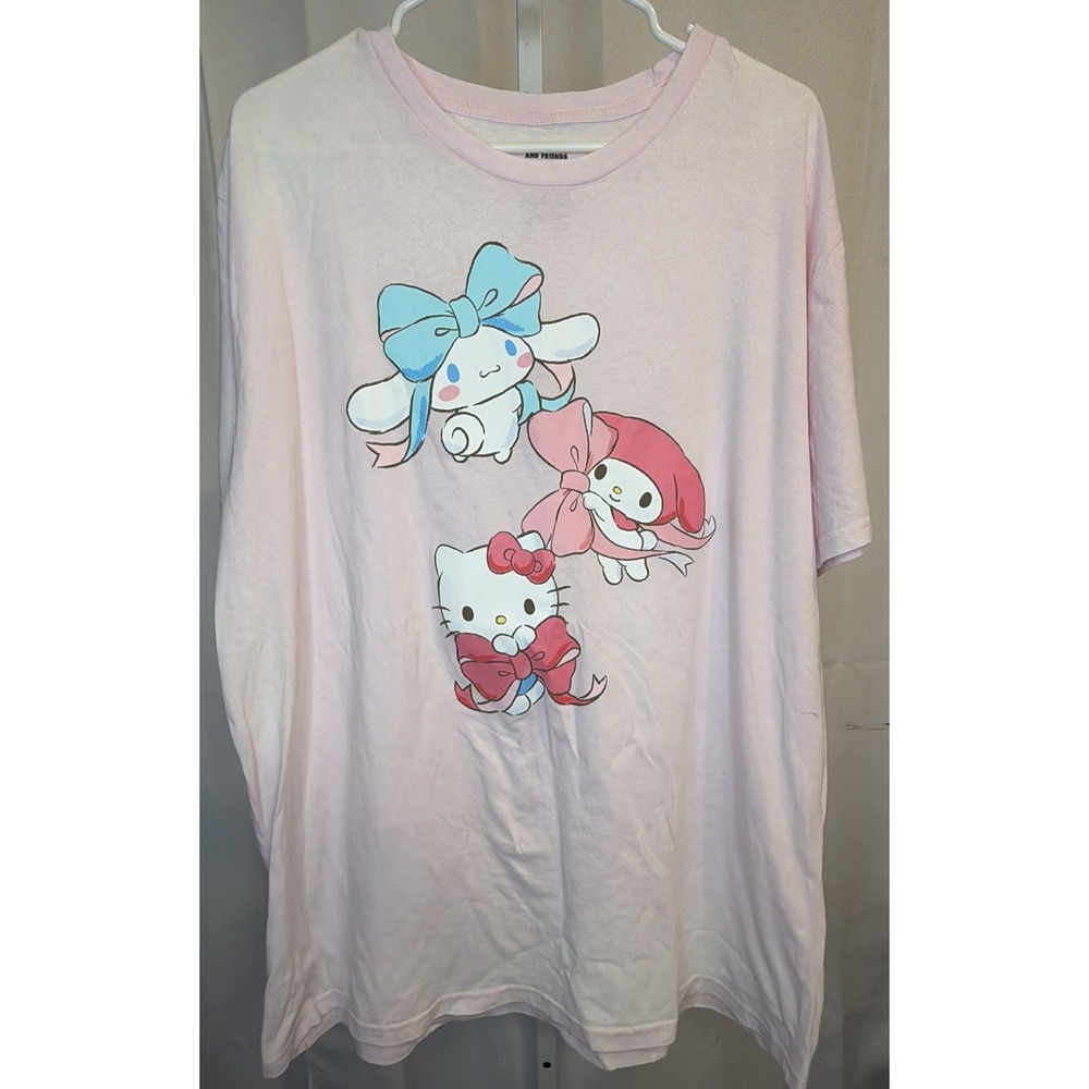 Sanrio Hello Kitty & Friends Pink Graphic Crewneck Size X-Large Short Sleeve Tee